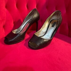 Dolce & Gabbana Black Peep-Toe Heels